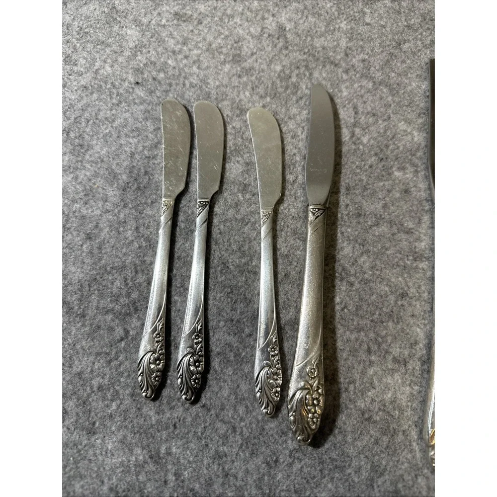 Set Of‎ 10 Vintage Oneida Community Evening Star Silver-Plate Butter Knives